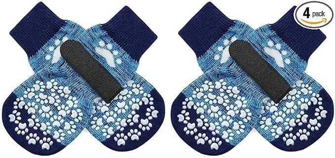 Anti Slip Dog Socks to Prevent Licking Paws, Dog Shoes for Hot Pavement, Dog Booties for Small Medium Large Senior Dogs, Traction Control Boots & Paw Protectors for Hardwood Floors