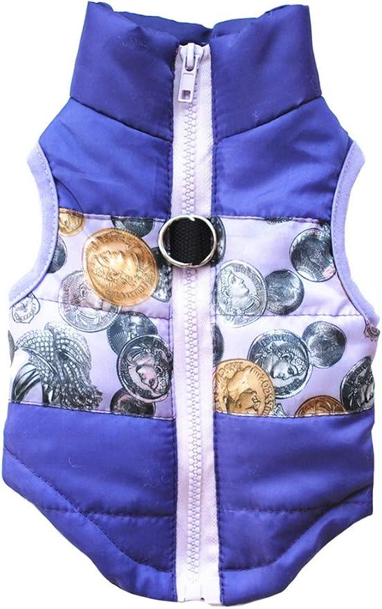 Winter Waterproof Windproof Vest Coat for Cold Weather - Warm Jacket for Small Medium Dogs (Not Suitable for Big Dogs) Gold Coin XS