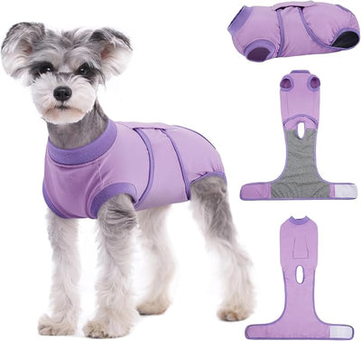 Kuoser Dog Surgery Suit Female Spay, Dog Recovery Suit Male Neuter, Pet Clothes Onesie for Surgery Anti Licking Abdominal Wounds Puppy Surgical Recovery Bodysuit Shirt, Substitute E-Collar & Cone