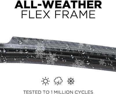 Clix Wipers - 16" Black Carbon Fiber Automotive Replacement Wiper Blade (Pack of 1) Universal Clip On All-Weather Flex Frame Windshield Wiper