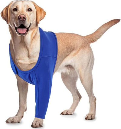 Dog Leg Sleeve to Stop Licking After Surgery Skin Problems Blue S | 95% Cotton, Breathable Fabric, Ease of use, Keep Bandage Covered, Anti Licking, Skin Problems