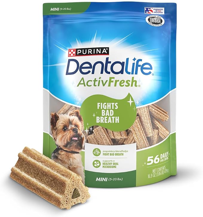ActivFresh Dog Chews for Mini and Small Dogs 5-20 lbs., Dental Chews to Freshen Breath, Chicken Flavor, 16.9 oz., 56 Chews - 56 ct. Pouch
