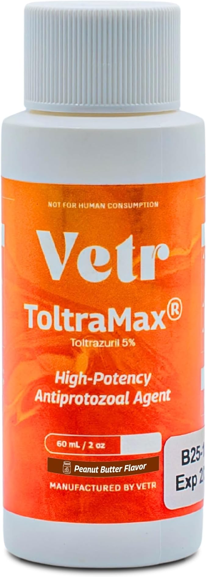 Toltrazuril 5.0% for Horses, Dogs, Cats, 60mL/2 Ounce, for Non-Food Chain Animals, Peanut Butter
