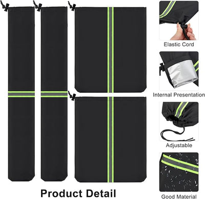 4 Pack Car Mirror Covers and Windshield Wiper Covers, Side Mirrors & Wiper Blades Covers for Universal Cars SUV Truck Snow Frost Protector Waterproof Oxford Cloth with Reflective Strip,Black