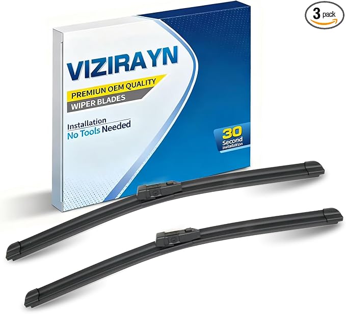 2 pcs 26" 18" Front Windshield Wiper Blades,VIZIRAYN Replacement for Audi A3 2012-2021& S3/ RS3 2015-2020,Volkswagen Passat 2016-2021 Top Lock (Pack of 2) OEM Quality, All-Season