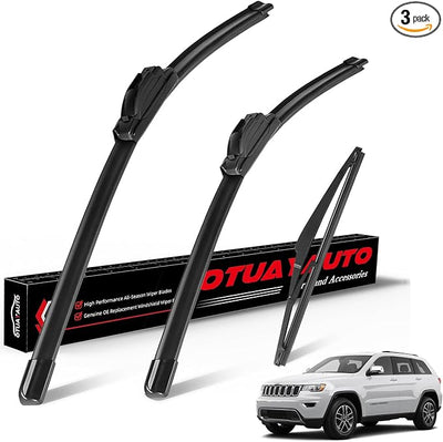 OTUAYAUTO Premium Windshield Wiper Blades - Replacement for Jeep Grand Cherokee 2014-2021 - Precision Fit, All-Weather Performance, Front and Rear Wiper Blades, U Hook - 22"+21"+11" (Pack of 3)
