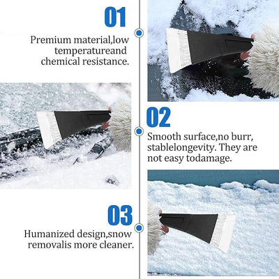 2PCS Car Ice Scraper, Ice Scrapers for Car Windshield, Scratch Free Ice Snow Frost Removal Tool for Car Window, Universal Car Accessories Plastic Ice Scraper Snow Shovel for Auto Small Truck
