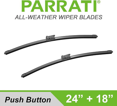 PARRATI® 24 Inch & 18 inch of High Performance Premium All-Season Automotive Replacement Front Windshield Wiper Blades for Since 2017 Mazda CX-5 CX-9 Since 2018 Mazda 6,Easy DIY Install (Set of 2)