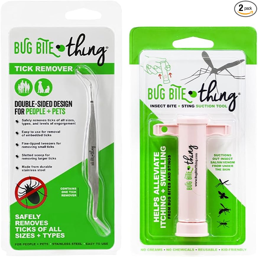 BUG BITE THING Suction Tool and Tick Remover Combo Pack Pink