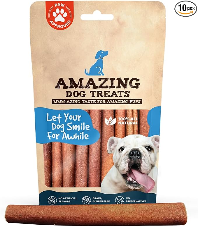 Amazing Dog Treats 6 Inch Collagen Stick - (10 Count) - Collagen Sticks for Dogs - No Hide Dog Bones