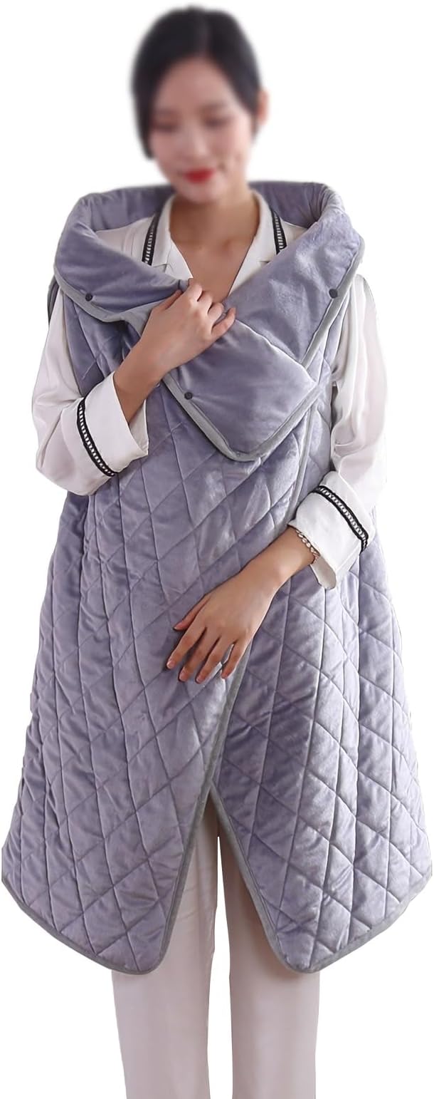 40"x55" Cordless Heated Blanket, Portable Heated Blanket Battery Operated, Cozy Soft Wearable Heated Shawl, 3 Heat Settings, Auto-Off, Machine Washable(Gray,Jacket)