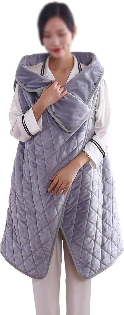 40"x55" Cordless Heated Blanket, Portable Heated Blanket Battery Operated, Cozy Soft Wearable Heated Shawl, 3 Heat Settings, Auto-Off, Machine Washable(Gray,Jacket)