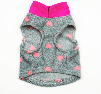 Dog Sweater, Soft Fleece Vest with Leash Ring Pullover Jacket Winter Pet Dog Clothes for Puppy Small Dogs Cats Teddy Chihuahua Yorkshire for Christmas (L, Grey Heart)