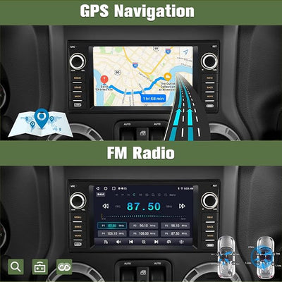 Junsun 4Core 64GB ROM Car Radio Stereo for Dodge Ram 1500 2500 3500 2009-2012 Jeep Wrangler 2007-2018 Avenger Challenger, 7 Inch Touch Screen with Wireless CarPlay Android Auto Backup Camera