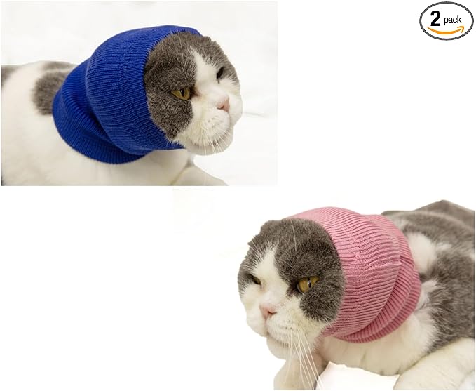 Cat Ear Cove, Keep Calming Anxiety Relief Cat Sood for Bathing, Grooming, Thunder & Fireworks Wine+Blue S