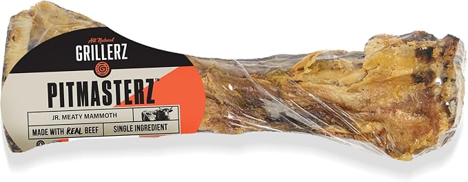 Scott Pet Grillerz Beef Mammoth Bone, 1 Count, Beef Bones for Dogs, Rawhide Free, Dog Chew for Healthy Teeth & Gums, High Protein, Easy to Digest, Long Lasting, Natural Treats for All Breeds