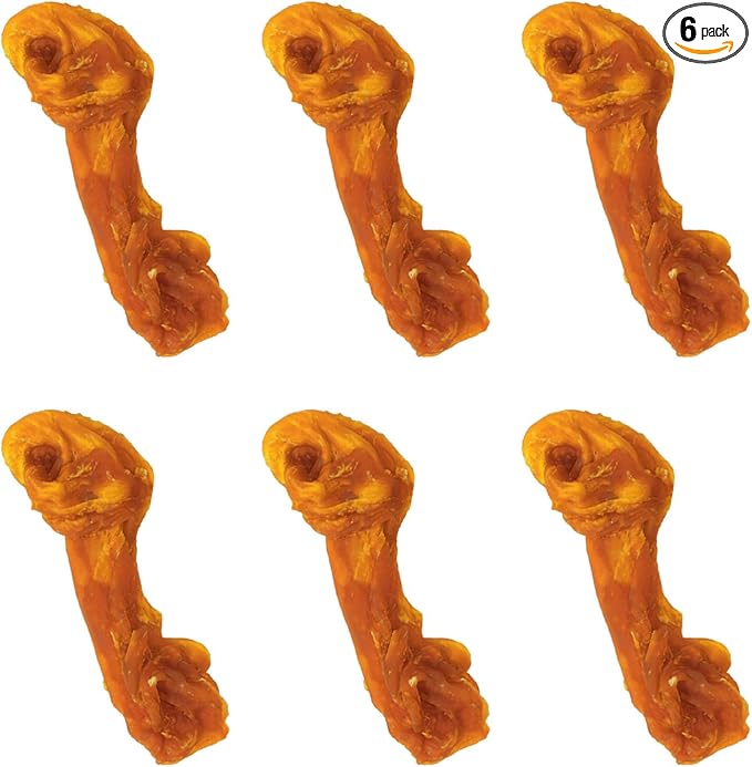 Turkey Dog Treats, Turkey Wrapped Beef Tendon, Rawhide Free, Bone-Shaped Sticks Turkey Treats for Small Dogs (13 g/Stick, 6 Count)