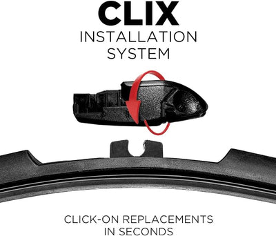 ClixWipers 26" + 16" High Performance Premium Automotive Replacement Windshield Wiper Blades, Passenger and Driver Side Wiper Blade Designed For All Weather & Winter Conditions (Set of 2)