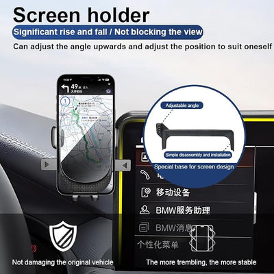 Car Phone Holder for BMW X1/X2 Auto Accessories [Only for 2016-2019 X1/X2 6.5-inch Screen] [XX No Fit 8.8-inch Screen XX] [Auto Lock Hands Free Cell Phone Mount Car fits for iPhone & All Smartphones]
