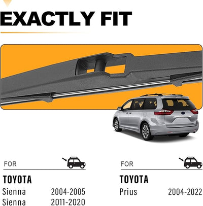 AUTOBOO 16 inch Rear Wiper Blade Replacement for Toyota Prius 2022 2021 2020 2019 2018-2004 Toyota Sienna 2011-2020, GX470 -Genuine OE Back Windshield Wiper Blade (Pack of 1)