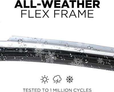 ClixWipers 28" + 14" (Set of 2) Chrome All Weather Premium Automotive Replacement Windshield Wiper Blades, Passenger and Driver Side Winter Wiper Blades for Various Car Models