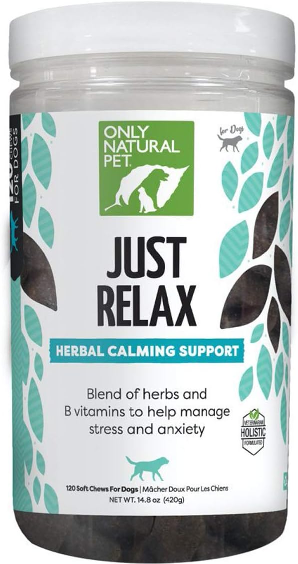 Just Relax Herbal Calming Soft Chews for Dogs | Natural Anxiety Relief Treats, Premium Dog Relaxation Aid, Stress and Anxiety Relief Supplement - Bacon Flavor - 120 Soft Chews