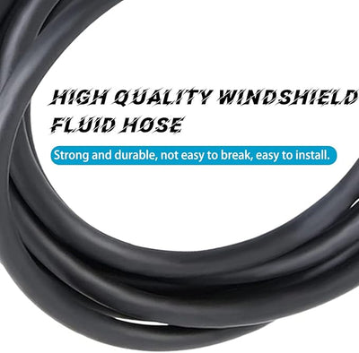 AUCELI Windshield Washer Hose Kit 22 Pcs Set, 4M Washer Fluid Hose, 6 Pcs Hose Connectors, 2 Fan Nozzles, Connect Car Water Pump and Nozzles Suitable for Most Car Windshield Fluid Tubing