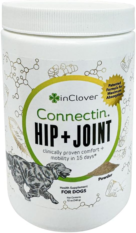 Connectin Natural Hip & Joint Supplement for Dogs with Glucosamine, Chondroitin & Hyaluronic Acid - Powder for Dog Mobility, Comfort & Active Lifestyle Support, 12oz