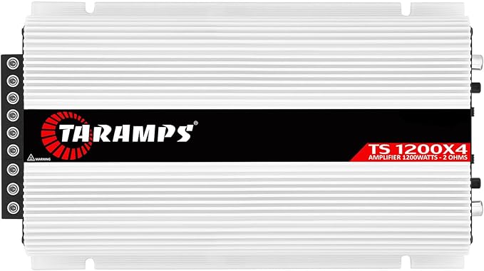Taramps TS 1200x4 Amplifier Car Audio 1200W RMS 2 Ohms 4 Channels 2 Bridged Channels, Full Range Crossover Fixed RCA/Wire Input - Multichannel Class D