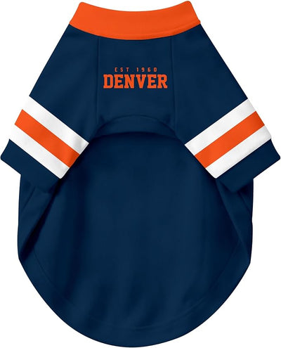 Denver Dog Clothes Jersey Style Personalized Pet T Shirt with Custom Name Number for Small Medium Large Dogs