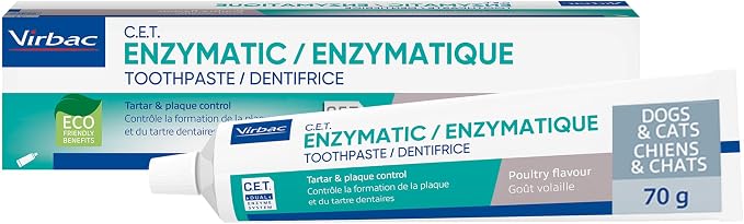 C.E.T.® Enzymatic Toothpaste| Tartar & Plaque Control for Fresh Breath | Pet Dental Care Toothpaste | Poultry Flavor, 2.5 oz