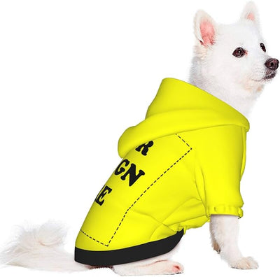 Personalized Chihuahua Dog Hoodie, Custom Pet Warm Sweatshirt Costume with Name Number Photo, Customize ID Clothes for Pupppy Kitten Dogs Cats, Yellow, M