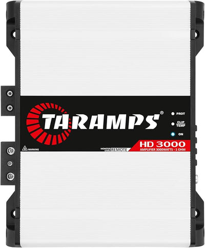 Taramps HD 3000 1 Ohm 1 Channel 3000 Watts RMS MAX, Full Range Car Audio, Monoblock, LED Monitor Indicator, Class D Amplifier, Crossover, White 3k amp, Sound Quality