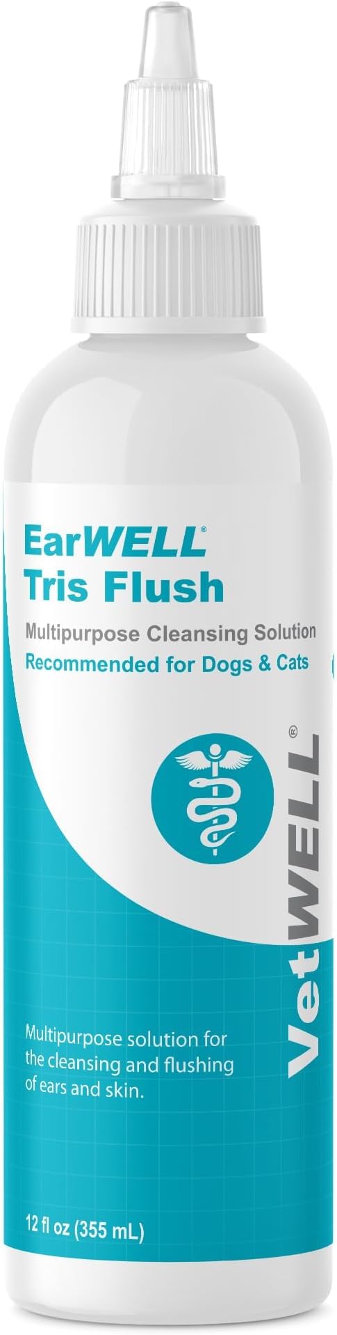 Dog Ear Cleaner Solution & Infection Treatment for Dogs & Cats, Tris Otic Cleanser Drops Helps Eliminate Odor and Relieve Infections - 12oz