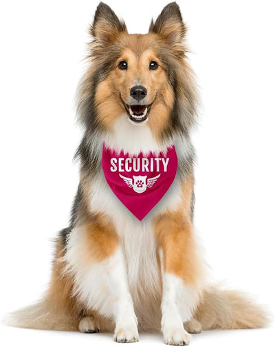 Security Dog Bandana - Deep Pink Pet Triangle Scarf Accessory, Funny Cute for Small Medium Large Dogs, Gift for Dog Lover (D13)