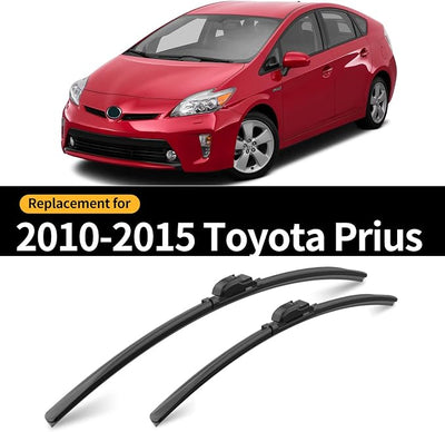 Front and Rear Windshield Wipers for Toyota Prius 2010-2015 | Quiet and Streak-Free Front and Back Wiper Blades Assembly All-Season OEM Automotive Replacement Accessories