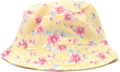 THE WORTHY DOG Fancy Floral Bucket Hat for Dogs – Lightweight Pet Sun Hat with Adjustable Chin Strap, Soft Brim & Bright Colors - Yellow, X-Large
