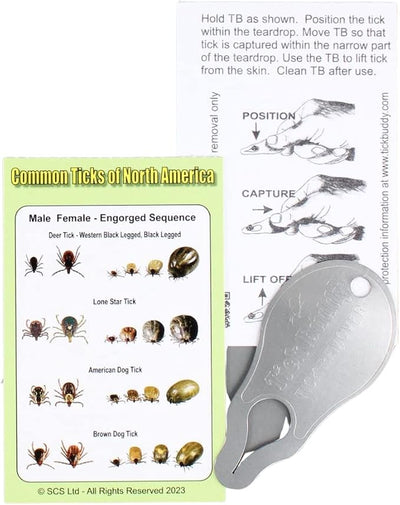 Tick Buddy (Six Pack) Stainless Steel Tick Removal Tool for Dogs Cats Pets and People