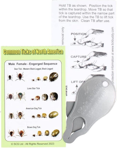 Tick Buddy (1-Pack) Stainless Steel Tick Removal Tool for Dogs Cats Pets and People | pet-tick-removers