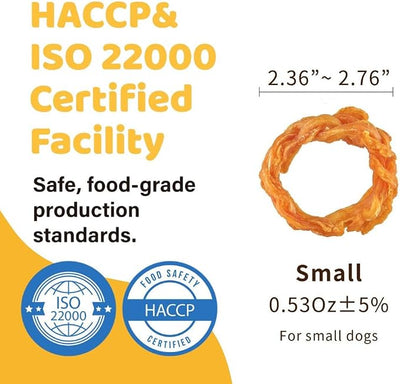 iPaw 10 Pcs Value Pack Turkey Tendons for Dogs, Single Protein, Hypoallergenic, All Natural Human Grade Puppy Chew, Rawhide Alternative Dog Treats, Ring (Small)