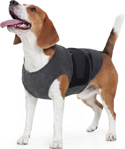 IECOii Dog Anxiety Vest, Adjustable Anxiety Relief Wrap, Dark Gray, Size M | Harness-Style Fit with Adjustable Hook-and-Loop Straps for Personalized Comfort and Gentle Pressure, Soft Calming Wrap