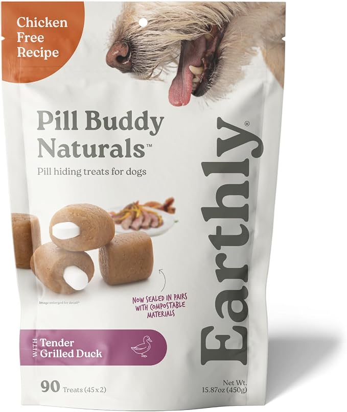 Presidio Pill Buddy Naturals - Duck (Chicken-Free) Pill Hiding Treats for Dogs - Pill Pocket for Any Size Medication - 90 Servings