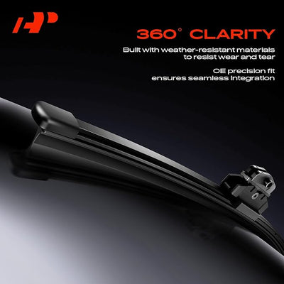A-Premium 26"+16"+14" Windshield Wiper Blades with Wear Indicator & Towel | Compatible with BMW F48 Series X1 2016-2024, Front Rear Wipers Blade Set for TLPN/FR_DA Arm Connector Pack of 3