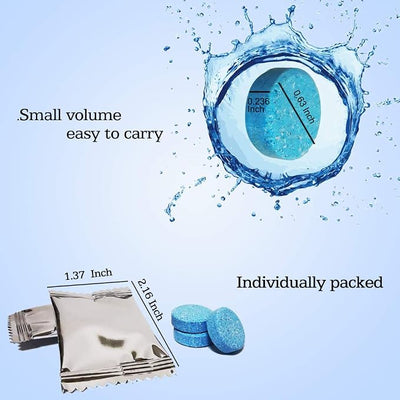 DOKIKO 50 Pcs Car Windshield Washer Fluid concentrate Tablets,Windshield Wiper Fluid,1 Pack Makes 52.5 Gallons,1 Piece Makes 1.05 Gallons(Winter: Use With De-icer or Methanol)
