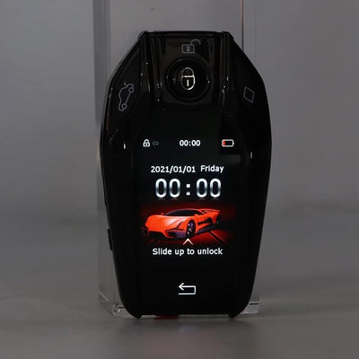 LCD Key fob LCD Key for All Cars Keyless Entry and Remote Control Universal TK800+ LCD Touch Sn Smart Key Remote Keyless Entry for All Start Stop Engine Button Red (Black)