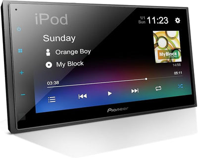 Pioneer DMH-130BT 6.8" Capacitive Touchscreen, Double Din – Bluetooth, Backup Camera, USB, FLAC, AM/FM Radio, Short Chassis, 50W x 4 Output, Steering Wheel Input