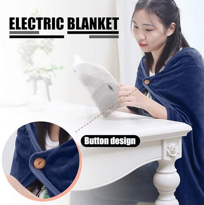 Heated Throw Blanket Shawl USB Cordless Wrap for Women,Electric Ultra Soft Throw Flannel Warm Cape Battery Operated,Heating Shawl with 3 Heating Settings for Car Office Home 40" × 28",Brown