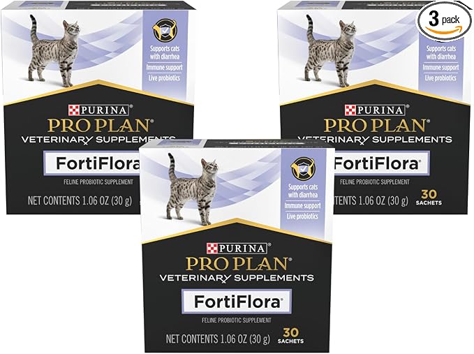 Purina Pro Plan Veterinary Supplements Cat Probiotic Supplement for Cats with Diarrhea 30 ct. Box (Pack of 3)