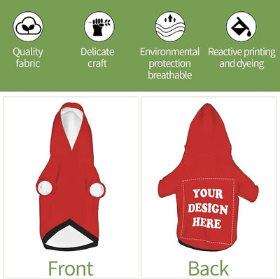 Dog Costume, Custom Dog Hoodie, Dog Name Costume Holiday Pet Pajamas Outfit, Personalized Pet Coat Costumes for Small Medium Large Dogs and Cats for Winter, Red, XL