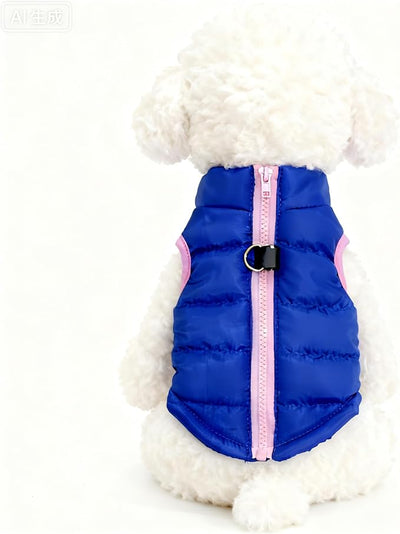 Winter Waterproof Windproof Vest Coat for Small Medium Dogs - Warm Jacket for Cold Weather (Not Suitable for Big Dogs) X-Sapphire L